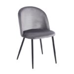RIO GREY VELVET ΥΦΑΣΜΑ ΚΑΡΕΚΛΑ ΜΕΤΑΛΛΙΚΗ 50X52X81εκ.