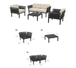 PORTOFINO LOUNGE SET 2ΘΕΣ.TAUPE/ΜΑΞ. BEIGE(2ΘΕΣ.+2ΠΟΛ.+ΤΡΑΠ 33εκ.) - Image 3
