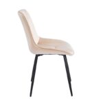 SILVIA BEIGE VELVET ΥΦΑΣΜΑ ΚΑΡΕΚΛΑ ΜΕΤΑΛΛΙΚΗ 51X58X87εκ. - Image 3