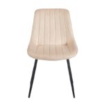 BONY BEIGE VELVET ΥΦΑΣΜΑ ΚΑΡΕΚΛΑ ΜΕΤΑΛΛΙΚΗ 51X58X87εκ. - Image 2