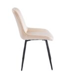 BONY BEIGE VELVET ΥΦΑΣΜΑ ΚΑΡΕΚΛΑ ΜΕΤΑΛΛΙΚΗ 51X58X87εκ. - Image 3