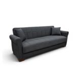VAVEL DARK GREY ΥΦΑΣΜΑ 3ΘΕΣΙΟΣ ΚΑΝΑΠΕΣ/ΚΡΕΒΑΤΙ ΜΕ ΑΠΟΘ.ΧΩΡΟ 216X85X80εκ.