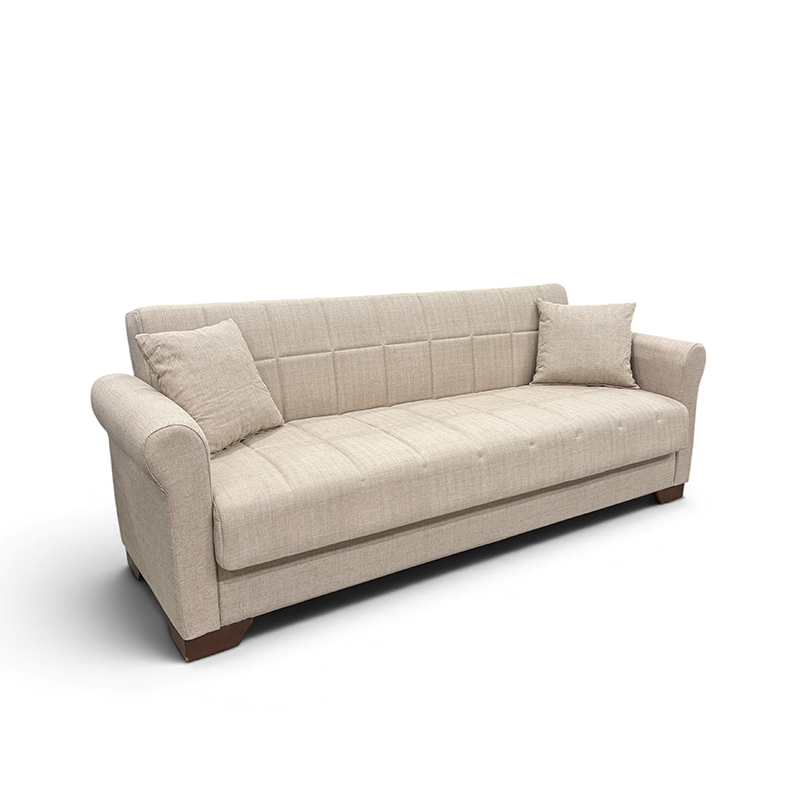 0014067 VAVEL LIGHT BROWN ΥΦΑΣΜΑ 3ΘΕΣΙΟΣ ΚΑΝΑΠΕΣ/ΚΡΕΒΑΤΙ ΜΕ ΑΠΟΘ.ΧΩΡΟ 216X85X80εκ. - Image 1