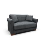 VAVEL DARK GREY ΥΦΑΣΜΑ 2ΘΕΣΙΟΣ ΚΑΝΑΠΕΣ/ΚΡΕΒΑΤΙ ΜΕ ΑΠΟΘ.ΧΩΡΟ 156Χ85Χ80εκ.