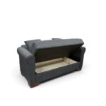 VAVEL DARK GREY ΥΦΑΣΜΑ 2ΘΕΣΙΟΣ ΚΑΝΑΠΕΣ/ΚΡΕΒΑΤΙ ΜΕ ΑΠΟΘ.ΧΩΡΟ 156Χ85Χ80εκ. - Image 2