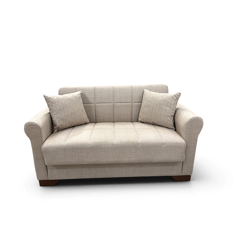 0014082 VAVEL LIGHT BROWN ΥΦΑΣΜΑ 2ΘΕΣΙΟΣ ΚΑΝΑΠΕΣ/ΚΡΕΒΑΤΙ ΜΕ ΑΠΟΘ.ΧΩΡΟ 156Χ85Χ80εκ. - Image 1