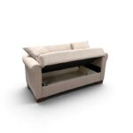 VAVEL LIGHT BROWN ΥΦΑΣΜΑ 2ΘΕΣΙΟΣ ΚΑΝΑΠΕΣ/ΚΡΕΒΑΤΙ ΜΕ ΑΠΟΘ.ΧΩΡΟ 156Χ85Χ80εκ. - Image 2