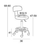 Σκαμπό Μπάρ 2τμχ Bar72 Λευκό Pu 36x41x80εκ. - Image 2