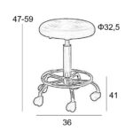 Σκαμπό Μπάρ 2τμχ Bar70 Λευκό Pu 36x41x59εκ. - Image 2