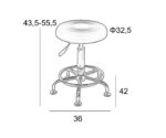 BAR71 ΜΑΥΡΟ PU(Σ2)ΣΚΑΜΠΟ ΜΕ ΑΜΟΡΤΙΣΕΡ 36X42X43.5-55.5εκ. - Image 2