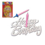 Σετ κεράκια και βάσεις κεριών Happy birthday [10904014] - 6 τεμ.
