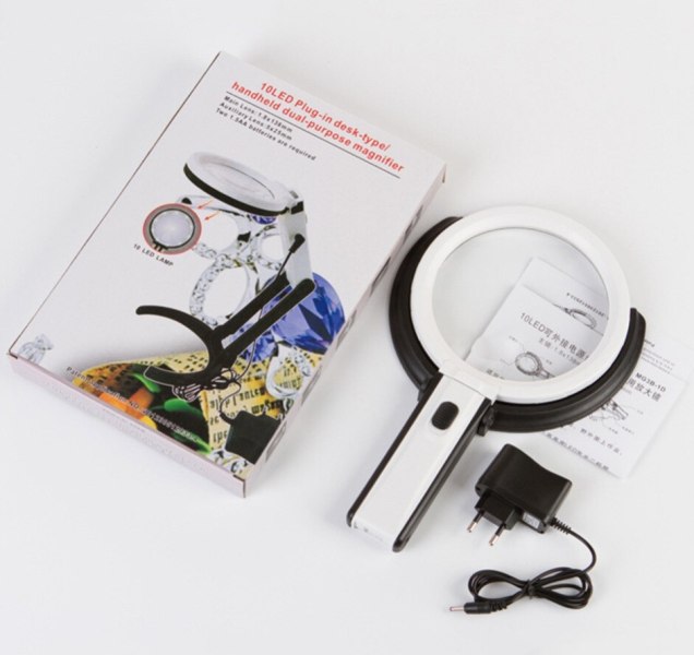 10_led_magnifier_1_owp6-wf Μεγεθυντικός φακός επιτραπέζιος και χειρός 10 LED διπλής χρήσης OEM - Image 1