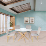 Τραπέζι ArteLibre KATLA Διάφανο/Φυσικό Γυαλί/Ξύλο 120x120x75cm - 1 τεμ.