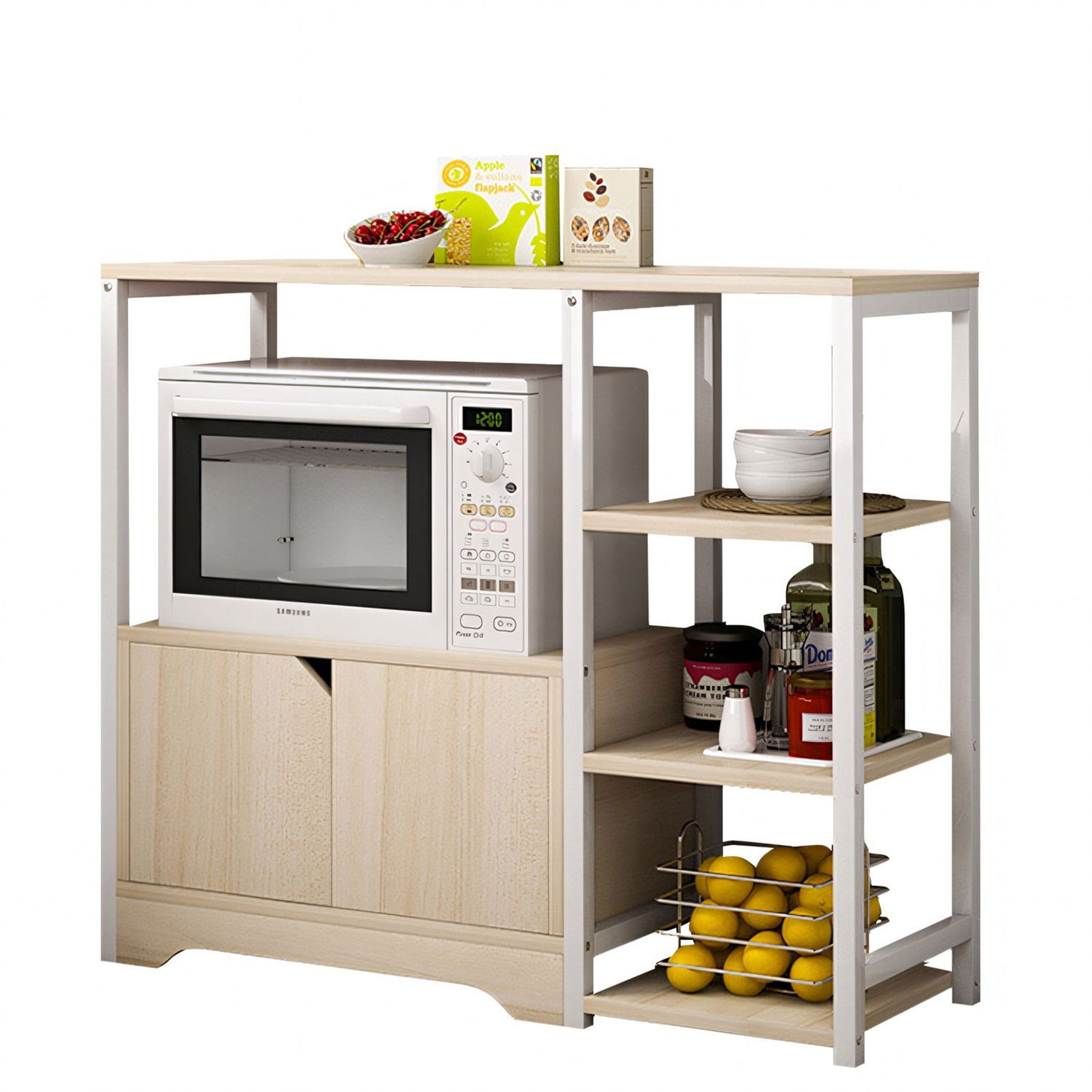 14370221 Ραφιέρα Κουζίνας ArteLibre LYNX Maple/Λευκό MDF/Μέταλλο 80x30x71cm - 1 τεμ. - Image 1