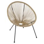 Πολυθρόνα Κήπου ArteLibre SATURN Φυσικό/Μαύρο Μέταλλο/Rattan 72x78x89cm - 1 τεμ.