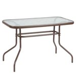 Τραπέζι Κήπου ArteLibre VULCAN Καφέ Μέταλλο/Γυαλί 110x60x70cm - 1 τεμ.