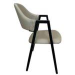 Καρέκλα Τραπεζαρίας ArteLibre SOLANA Cappuccino/Μαύρο PU/Μέταλλο 51x51x81cm - 1 τεμ. - Image 3