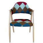 Καρέκλα Τραπεζαρίας ArteLibre SOLANA Patchwork Ύφασμα/Μέταλλο 51x51x81cm - 1 τεμ. - Image 2