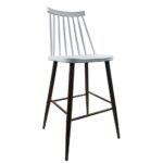 Σκαμπό Bar ArteLibre MARANTA Λευκό/Καρυδί PP/Μέταλλο 45x46x97cm - 1 τεμ.