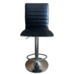 Σκαμπό Bar ArteLibre ENCANTA Μαύρο/Χρώμιο PU/Μέταλλο 41x50x59/94-80/115cm - 1 τεμ. - Image 2