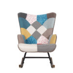Πολυθρόνα Κουνιστή ArteLibre GERDA Patchwork Ύφασμα/Μέταλλο/Ξύλο 84x69x90cm - 1 τεμ. - Image 2