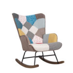 Πολυθρόνα Κουνιστή ArteLibre GERDA Patchwork Ύφασμα/Μέταλλο/Ξύλο 84x69x90cm - 1 τεμ.