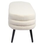 Παγκάκι Ottoman ArteLibre TONDO Λευκό Ύφασμα Teddy/Μέταλλο 42x112x44cm - 1 τεμ. - Image 2