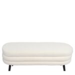 Παγκάκι Ottoman ArteLibre TONDO Λευκό Ύφασμα Teddy/Μέταλλο 42x112x44cm - 1 τεμ. - Image 4