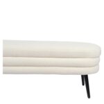 Παγκάκι Ottoman ArteLibre TONDO Λευκό Ύφασμα Teddy/Μέταλλο 42x112x44cm - 1 τεμ. - Image 5