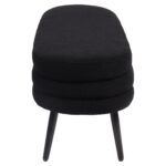 Παγκάκι Ottoman ArteLibre TONDO Μαύρο Ύφασμα Teddy/Μέταλλο 42x112x44cm - 1 τεμ. - Image 2