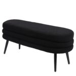Παγκάκι Ottoman ArteLibre TONDO Μαύρο Ύφασμα Teddy/Μέταλλο 42x112x44cm - 1 τεμ. - Image 3