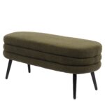 Παγκάκι Ottoman ArteLibre TONDO Πράσινο Ύφασμα Teddy/Μέταλλο 42x112x44cm - 1 τεμ. - Image 3