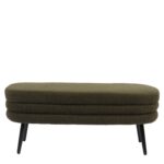Παγκάκι Ottoman ArteLibre TONDO Πράσινο Ύφασμα Teddy/Μέταλλο 42x112x44cm - 1 τεμ. - Image 4