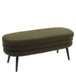 Παγκάκι Ottoman ArteLibre TONDO Πράσινο Ύφασμα Teddy/Μέταλλο 42x112x44cm - 1 τεμ.