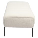 Παγκάκι Ottoman ArteLibre KUBO Λευκό Ύφασμα Teddy/Μέταλλο 40x116.5x50cm - 1 τεμ. - Image 2