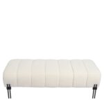 Παγκάκι Ottoman ArteLibre KUBO Λευκό Ύφασμα Teddy/Μέταλλο 40x116.5x50cm - 1 τεμ. - Image 4
