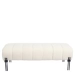 Παγκάκι Ottoman ArteLibre KUBO Λευκό Ύφασμα Teddy/Μέταλλο 40x116.5x50cm - 1 τεμ.