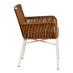 Πολυθρόνα Κήπου ArteLibre BLUENILE Λευκό/Καφέ Αλουμίνιο/Rattan 49x42x81cm - 1 τεμ. - Image 2