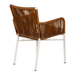 Πολυθρόνα Κήπου ArteLibre BLUENILE Λευκό/Καφέ Αλουμίνιο/Rattan 49x42x81cm - 1 τεμ. - Image 3