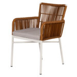 Πολυθρόνα Κήπου ArteLibre BLUENILE Λευκό/Καφέ Αλουμίνιο/Rattan 49x42x81cm - 1 τεμ. - Image 7