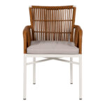 Πολυθρόνα Κήπου ArteLibre BLUENILE Λευκό/Καφέ Αλουμίνιο/Rattan 49x42x81cm - 1 τεμ. - Image 8