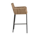 Σκαμπό ArteLibre KINTAMPO Μπεζ/Μαύρο Αλουμίνιο/Rattan 55x58x108cm - 1 τεμ. - Image 2