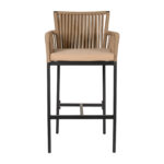 Σκαμπό ArteLibre KINTAMPO Μπεζ/Μαύρο Αλουμίνιο/Rattan 55x58x108cm - 1 τεμ. - Image 8