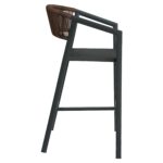 Σκαμπό Bar ArteLibre SANTORINI Μαύρο/Φυσικό Αλουμίνιο/Rattan 55x56x99cm - 1 τεμ. - Image 3