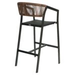 Σκαμπό Bar ArteLibre SANTORINI Μαύρο/Φυσικό Αλουμίνιο/Rattan 55x56x99cm - 1 τεμ. - Image 4
