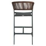 Σκαμπό Bar ArteLibre SANTORINI Μαύρο/Φυσικό Αλουμίνιο/Rattan 55x56x99cm - 1 τεμ. - Image 5