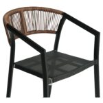 Σκαμπό Bar ArteLibre SANTORINI Μαύρο/Φυσικό Αλουμίνιο/Rattan 55x56x99cm - 1 τεμ. - Image 7