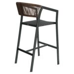 Σκαμπό Bar ArteLibre SANTORINI Ανθρακί/Φυσικό Αλουμίνιο/Rattan 55x56x99cm - 1 τεμ. - Image 4