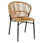 Καρέκλα Κήπου ArteLibre RIVIERA Μαύρο/Φυσικό Αλουμίνιο/Rattan 57x61x79cm - 1 τεμ.