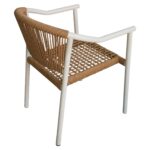 Πολυθρόνα Κήπου ArteLibre KINOSSA Λευκό/Φυσικό RATTAN Αλουμίνιο/Rattan 54x59x76cm - 1 τεμ. - Image 3